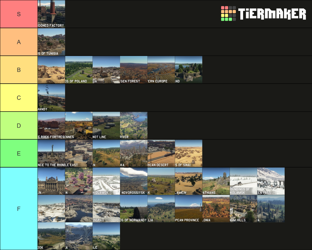 War Thunder Ground Forces Maps Tier List (Community Rankings) - TierMaker