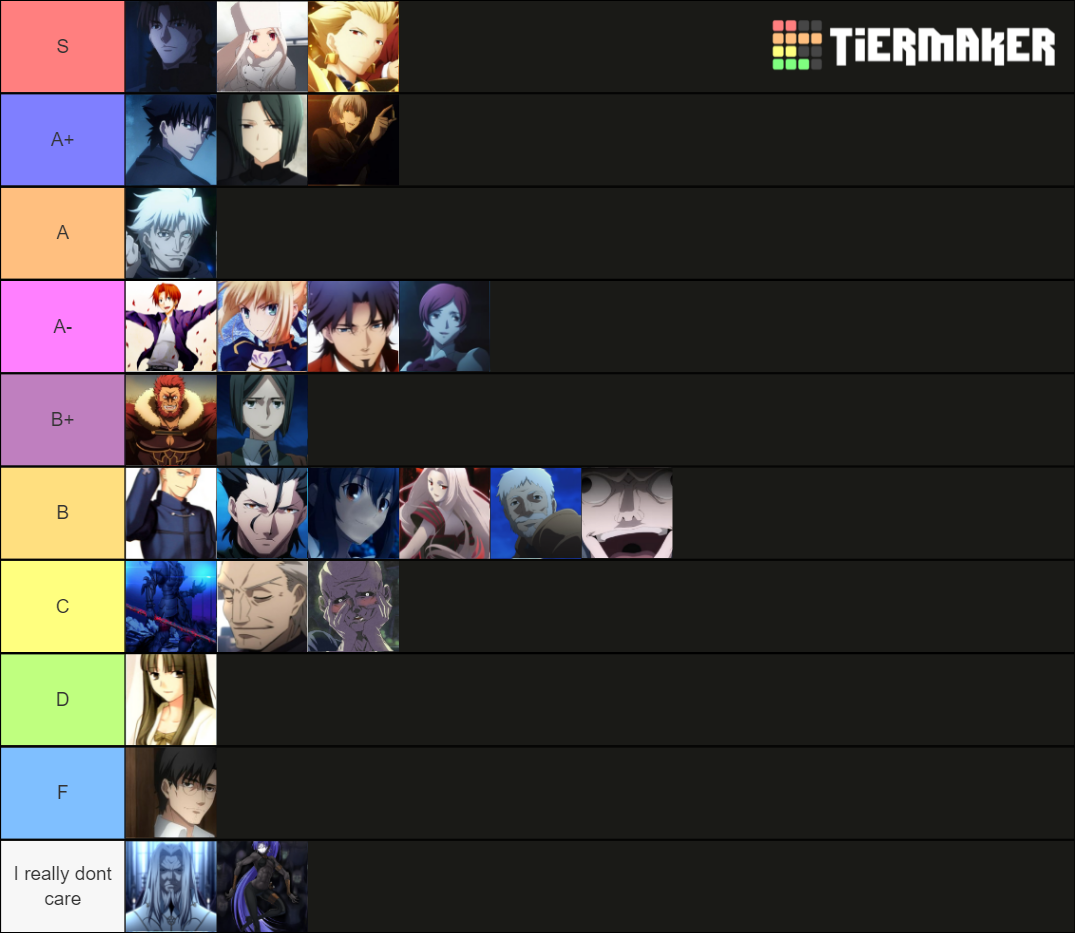 Fate Zero Characters Tier List (Community Rankings) - TierMaker
