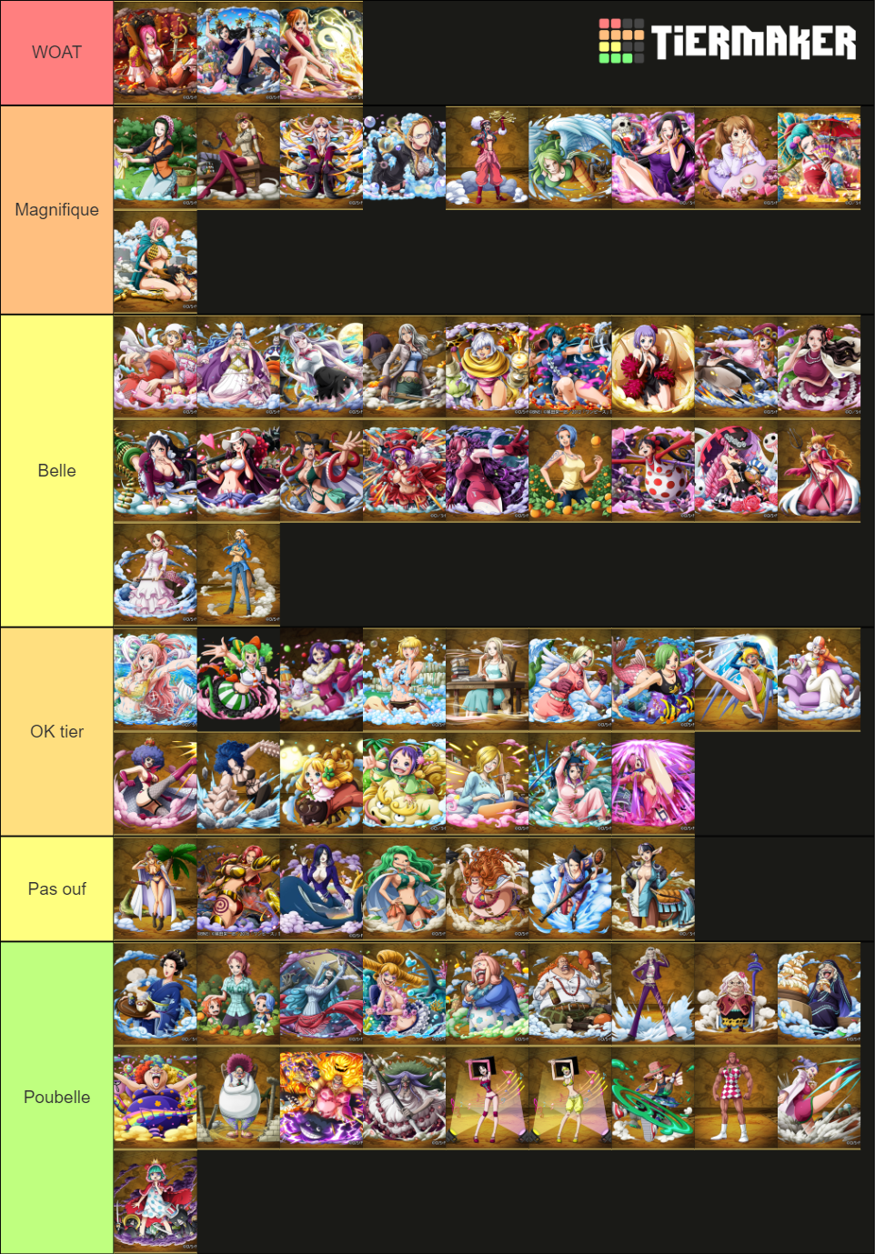 One Piece waifu (75 characters) Tier List (Community Rankings) - TierMaker