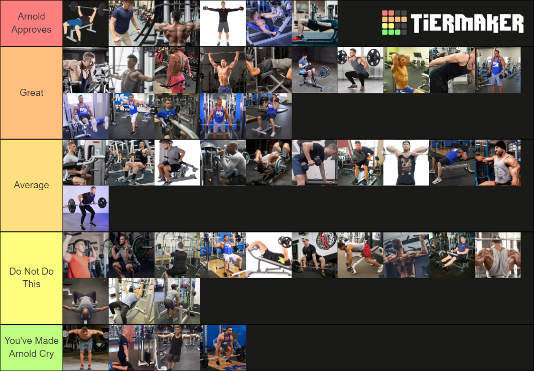 The Ultimate Exercise Tier List Rankings) TierMaker
