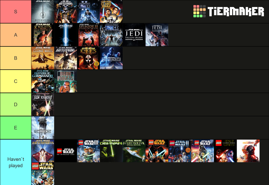 Star Wars Games Tier List (Community Rankings) - TierMaker