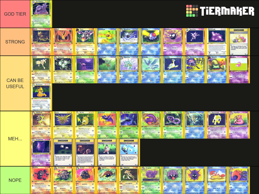 TCG Pokemon Fossile Tier List Rankings) TierMaker