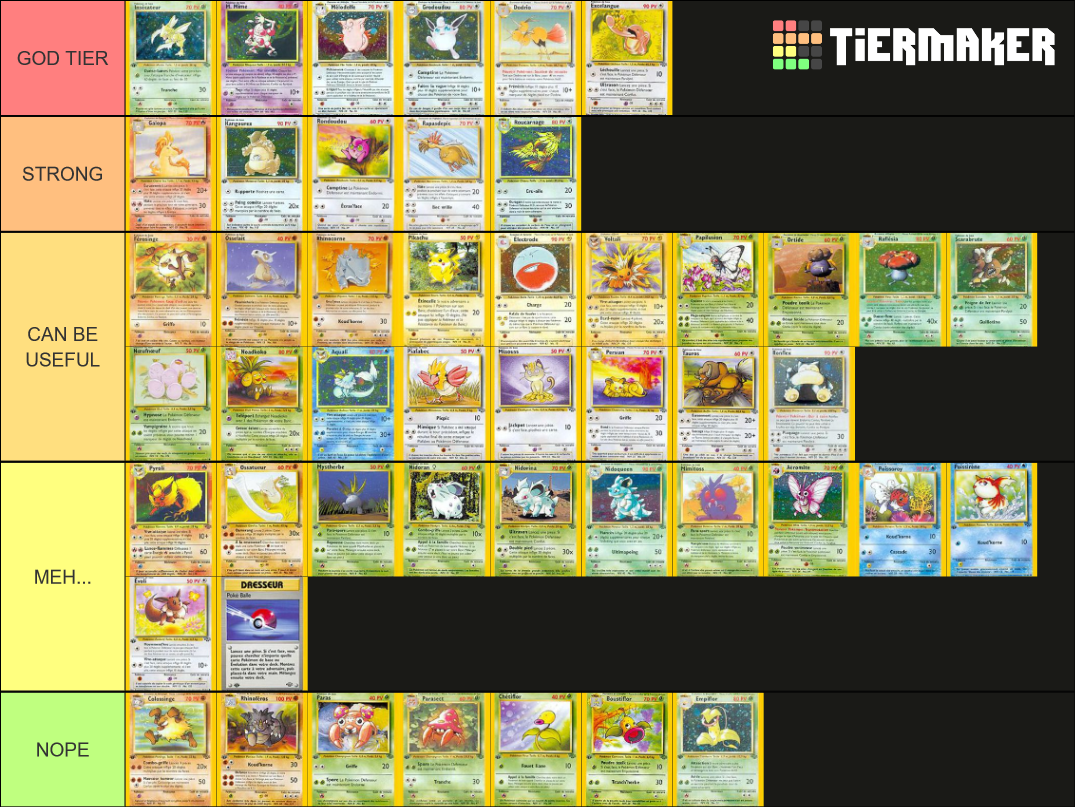 TCG Pokemon Jungle Tier List Rankings) TierMaker