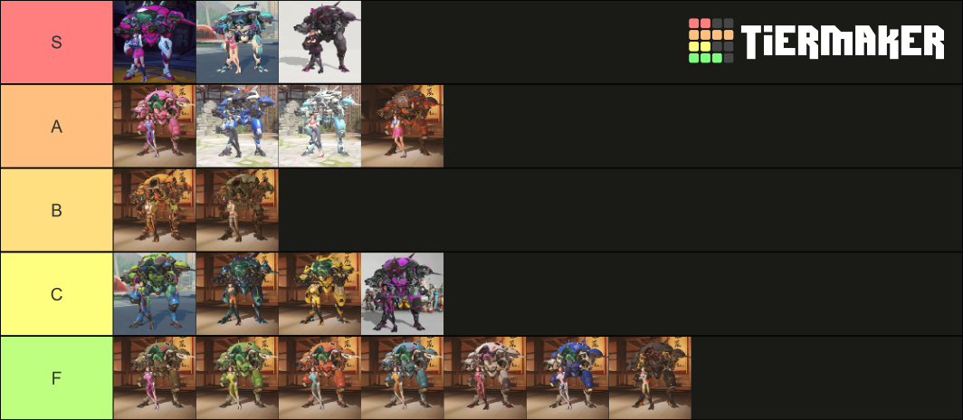 Dva skin (May 2020) Tier List (Community Rankings) - TierMaker