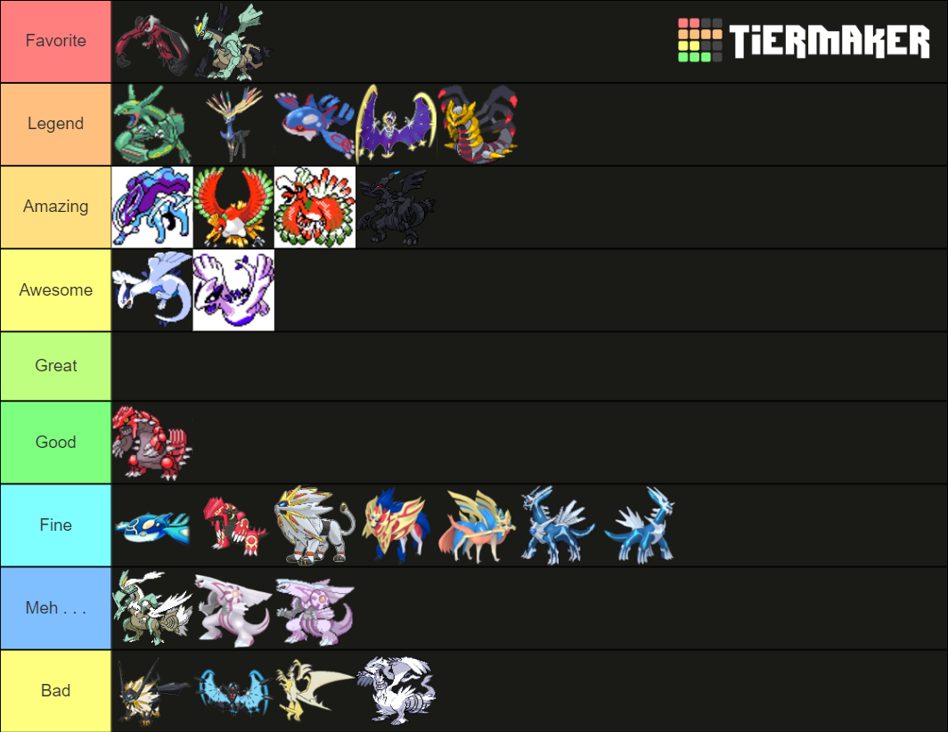 Pokemon Main Story Legendary Tier List Community Rankings Tiermaker