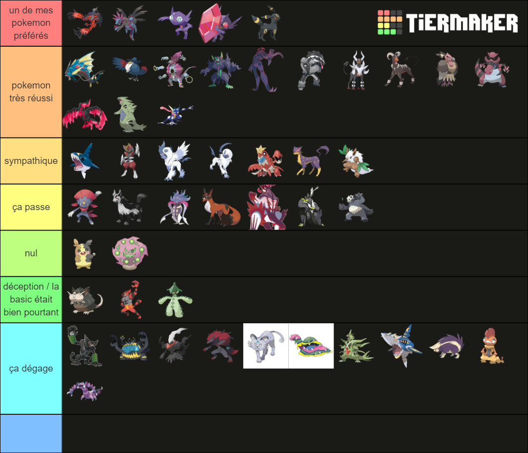 pokemon ténèbre Tier List Rankings) TierMaker