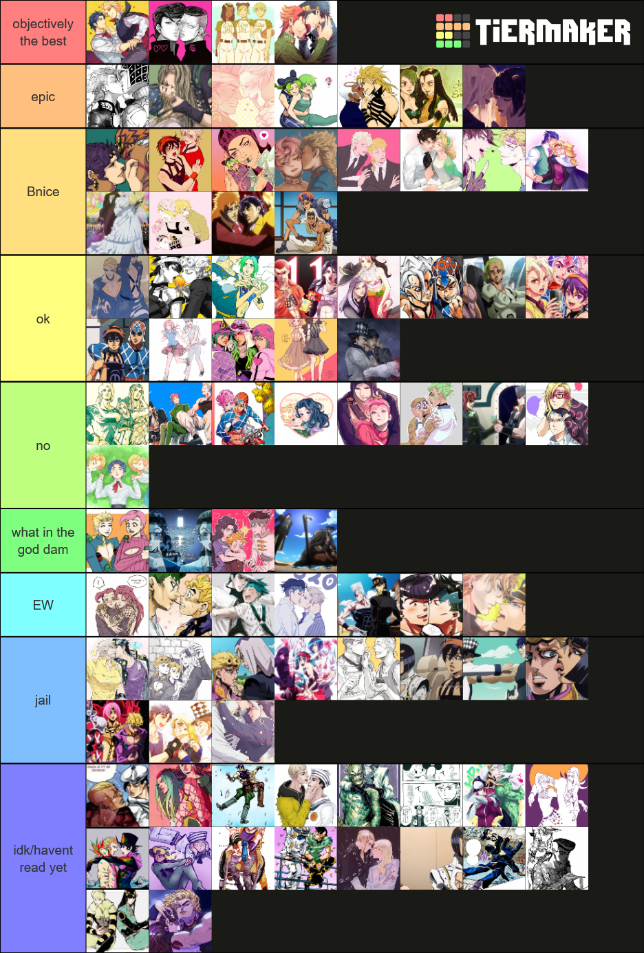 Jojo ships Tier List Rankings) TierMaker