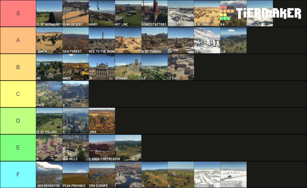 War Thunder Ground Forces Maps Tier List (Community Rankings) - TierMaker