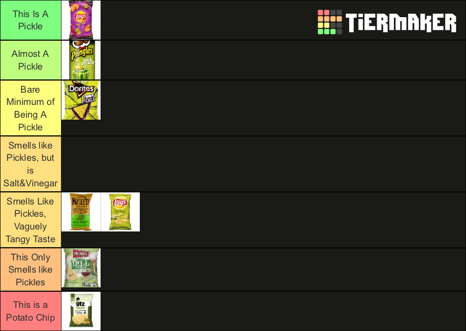 Pickle Chip Ranking Tier List Rankings) TierMaker