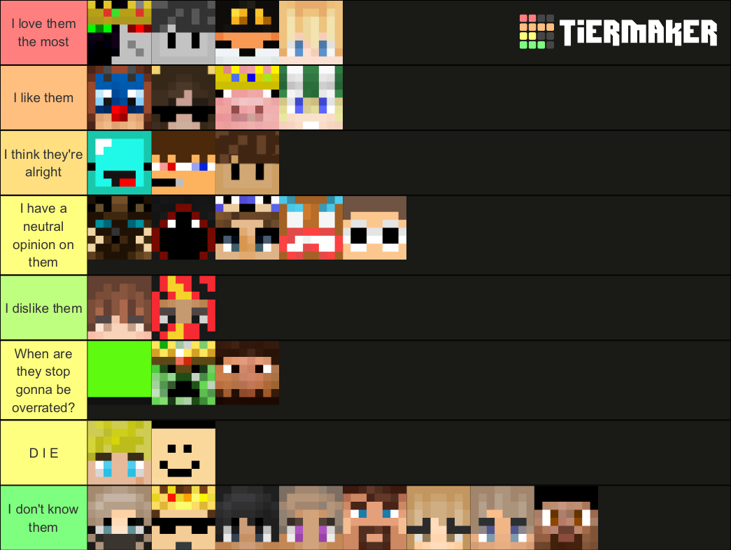 Dream SMP Characters Tier List (Community Rankings) - TierMaker