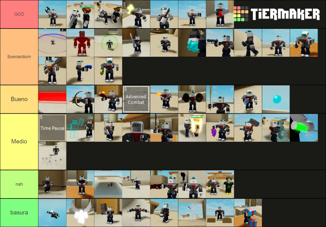 bloody battle weapons Tier List Rankings) TierMaker