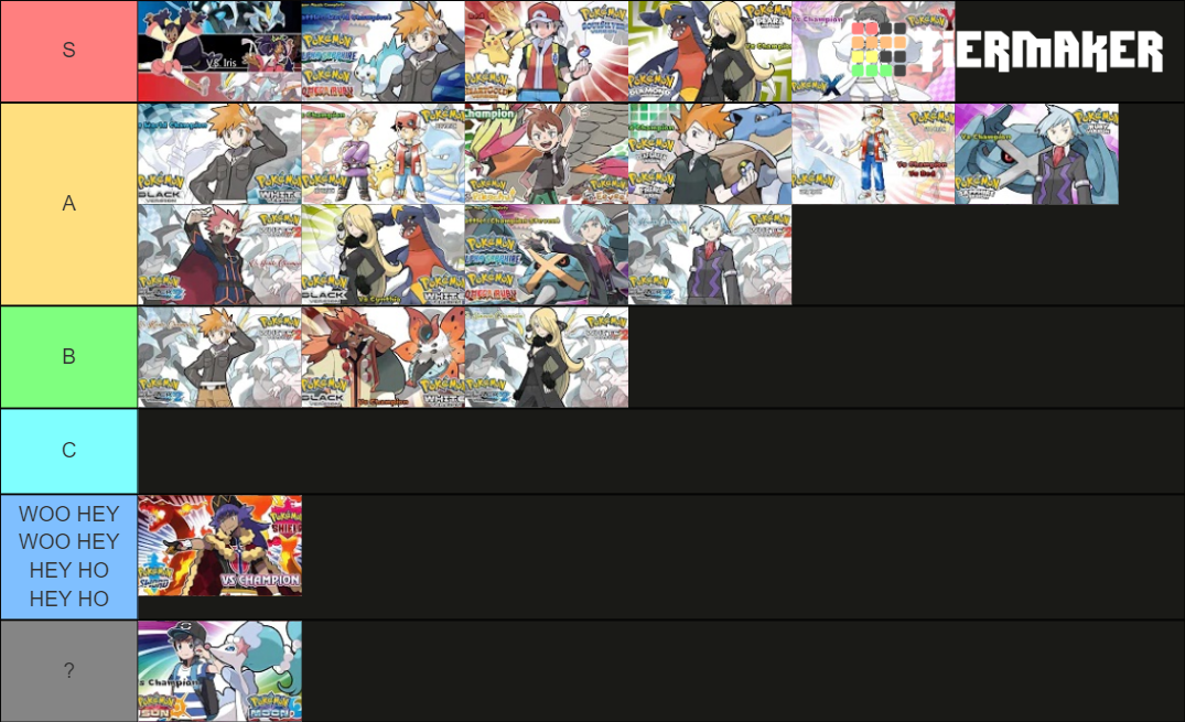Pokemon Champion Battle Theme Tier List Rankings) TierMaker