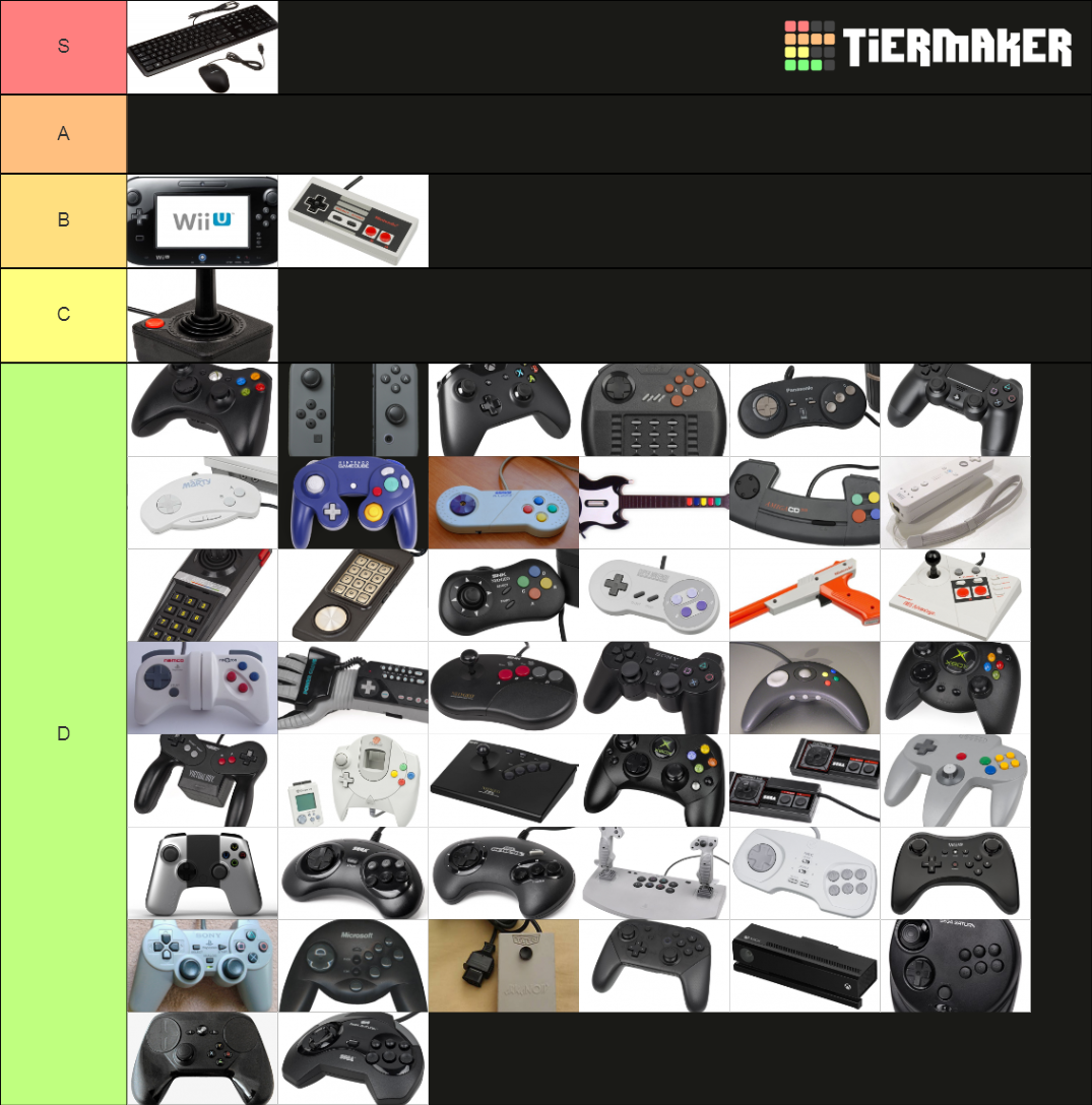 Video Game Controllers Tier List Rankings) TierMaker