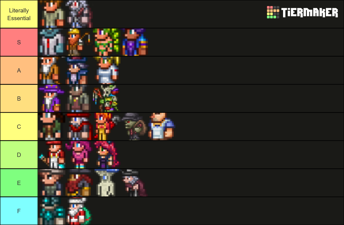 Terraria NPC Tier List Rankings) TierMaker