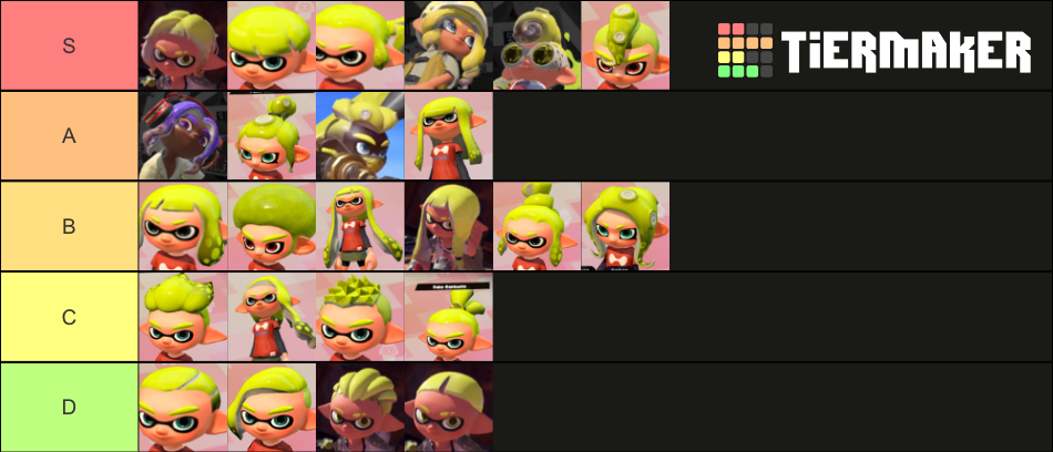 Splatoon Hairstyles Tier List (Community Rankings) - TierMaker