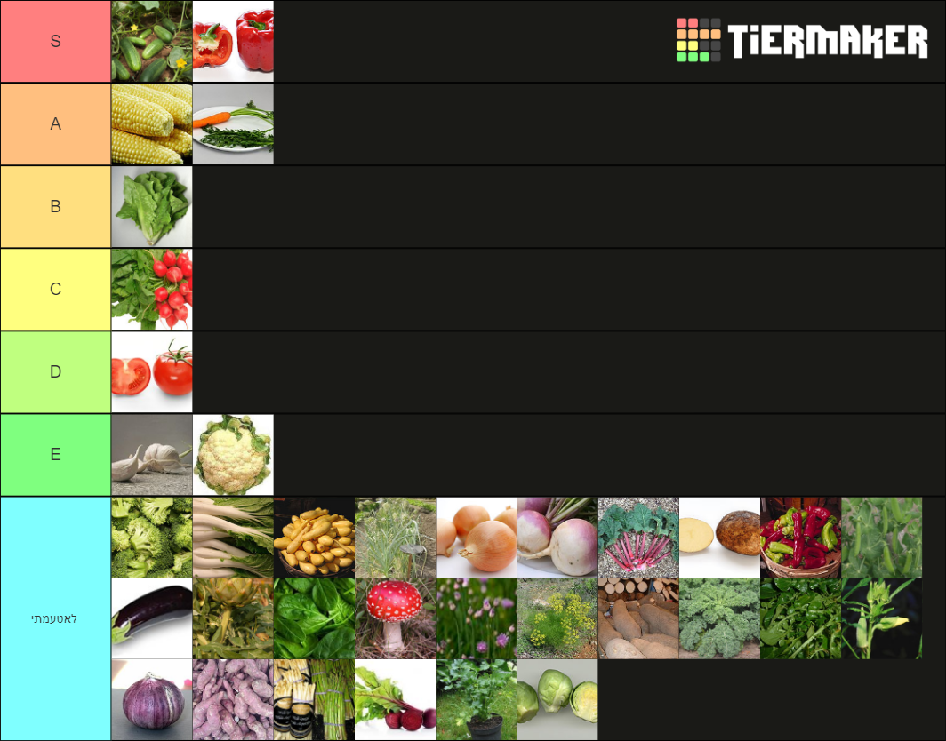vegetable Tier List Rankings) TierMaker