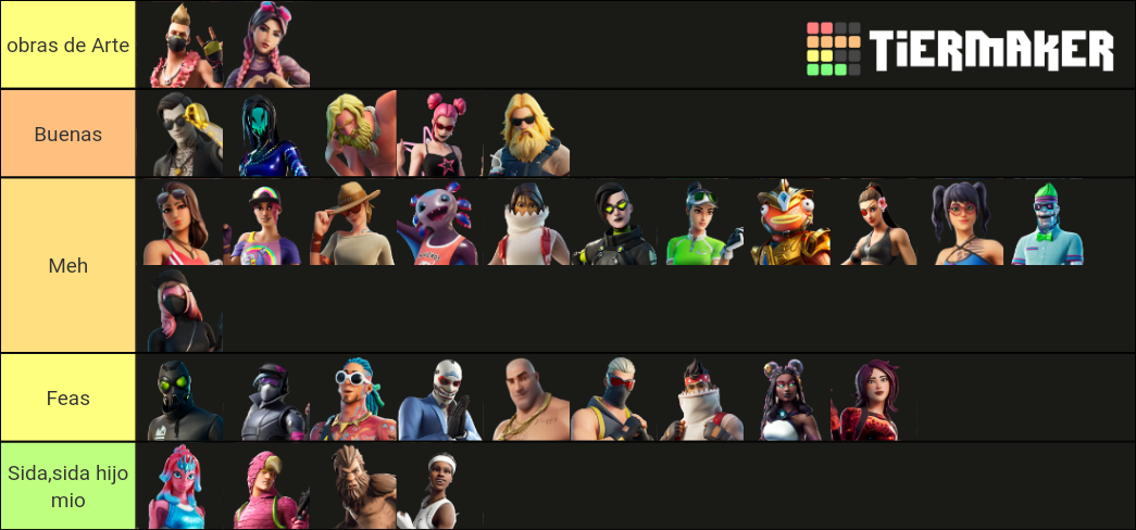 Fortnite Summer Event Skins Tier List (Community Rankings) - TierMaker