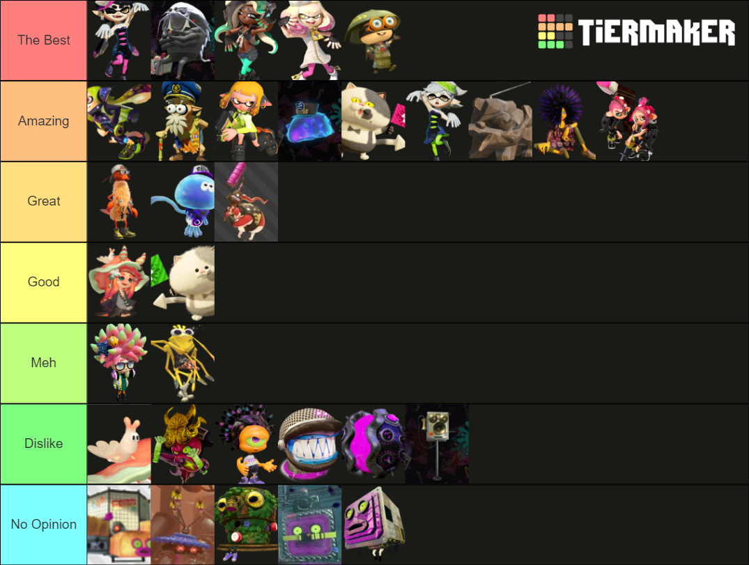 All Splatoon Characters Tier List (Community Rankings) - TierMaker