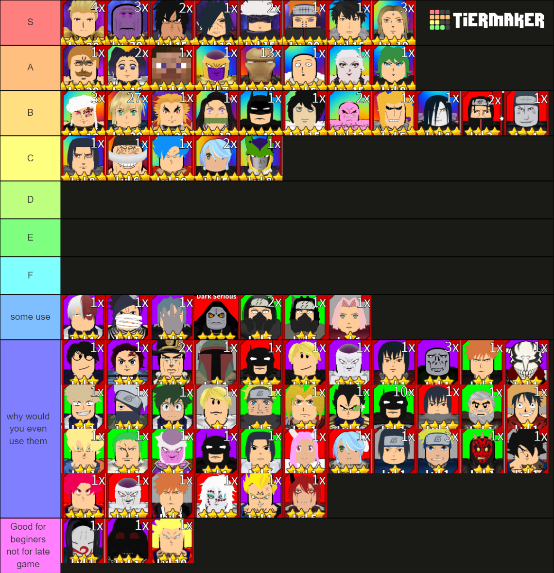 Anime Brawl : All Out Tier List (Community Rankings) - TierMaker