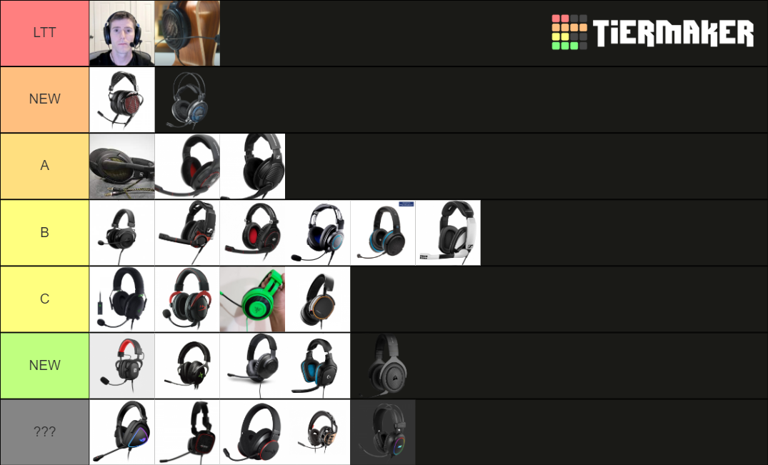 Gaming Headset Tier List (Community Rankings) - TierMaker