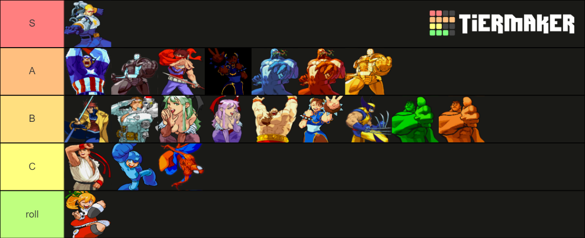 Marvel vs Capcom 1 Tier List (Community Rankings) - TierMaker