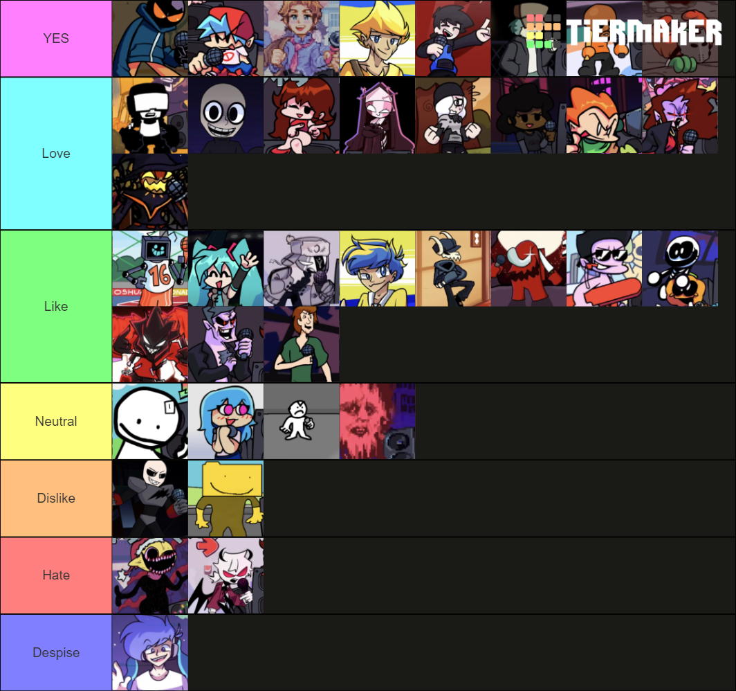 Friday Night Funkin Tier List (Community Rankings) - TierMaker