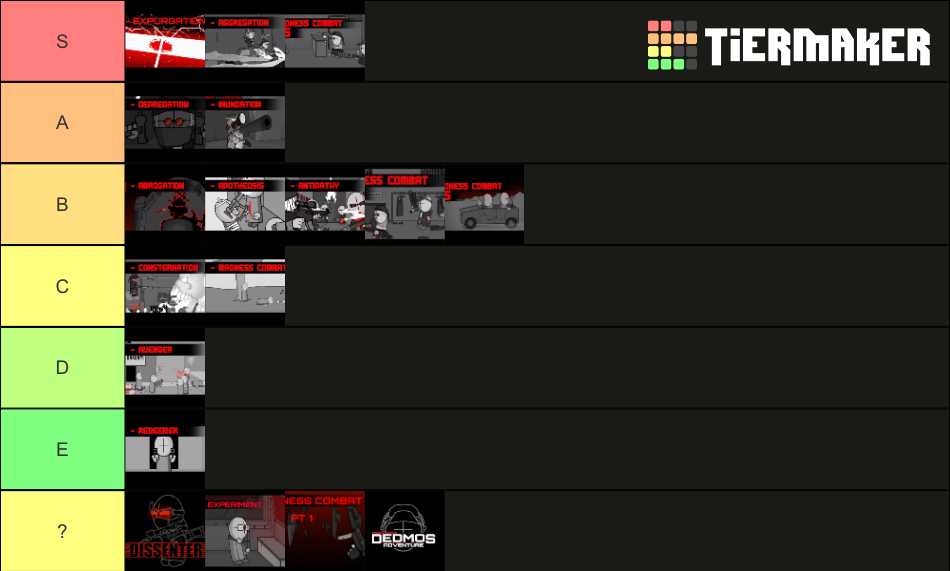 Madness Combat Episodes Tier List Rankings) TierMaker