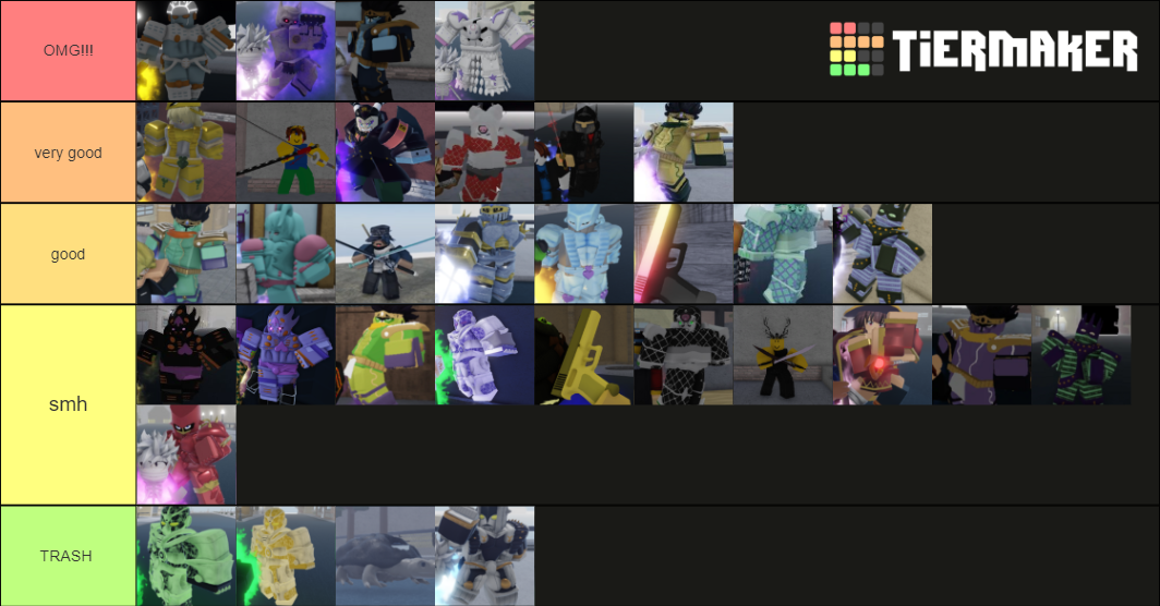 Yba Shiny Skin Tier List Community Rankings Tiermaker