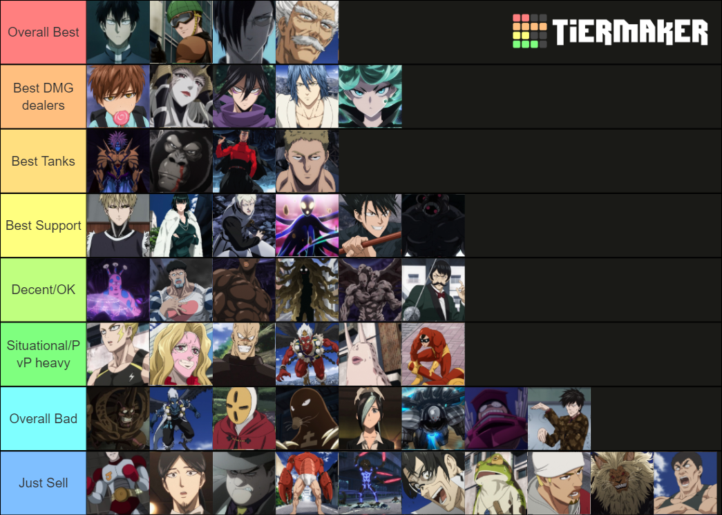 One Punch Man Road to Hero 2.0 Tier List Rankings) TierMaker