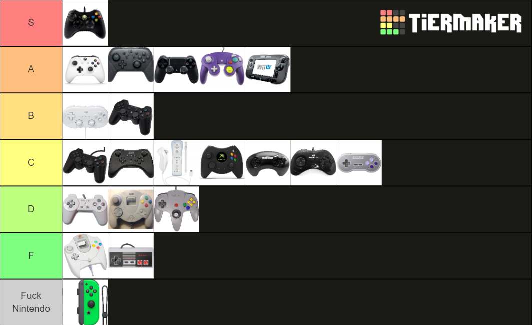 Best Video Game Controllers Ever Tier List Rankings) TierMaker