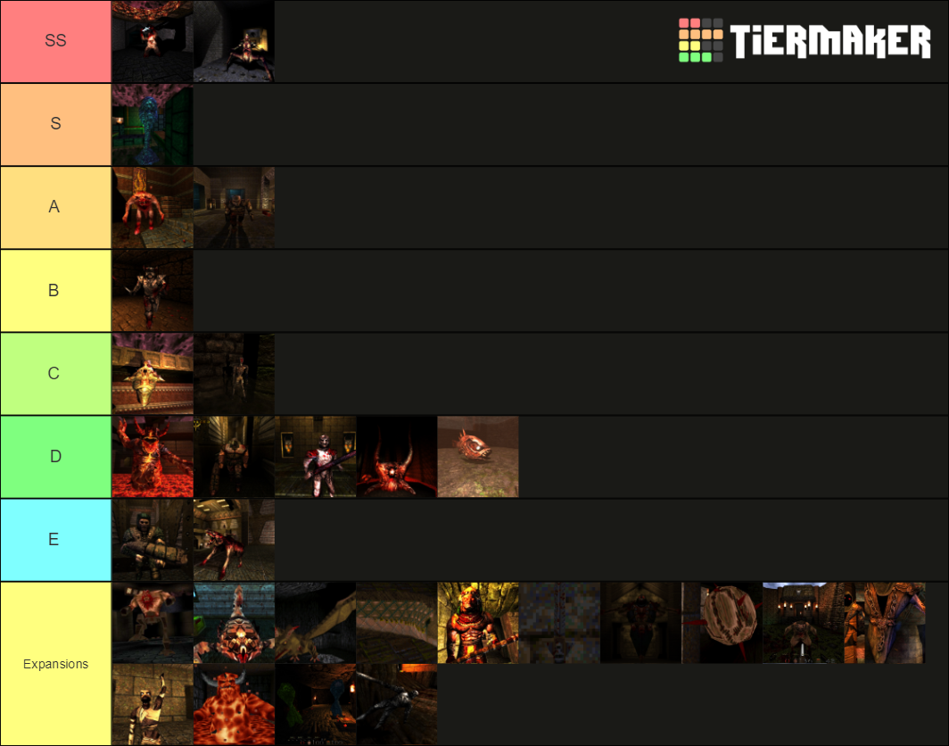 The Complete Quake 1 Enemies V2 Tier List Rankings) TierMaker