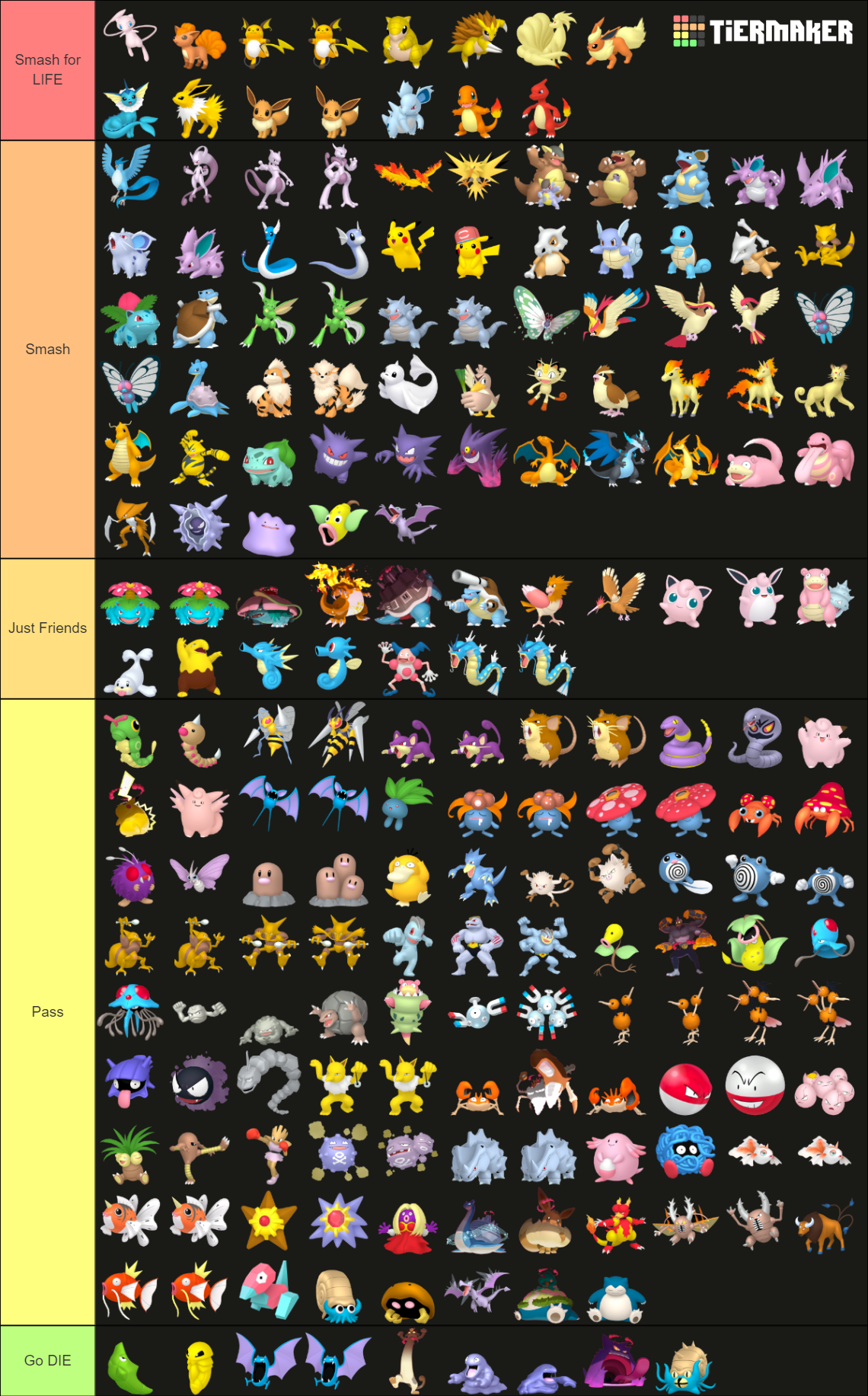 pokemon smash or pass tier list gen 1