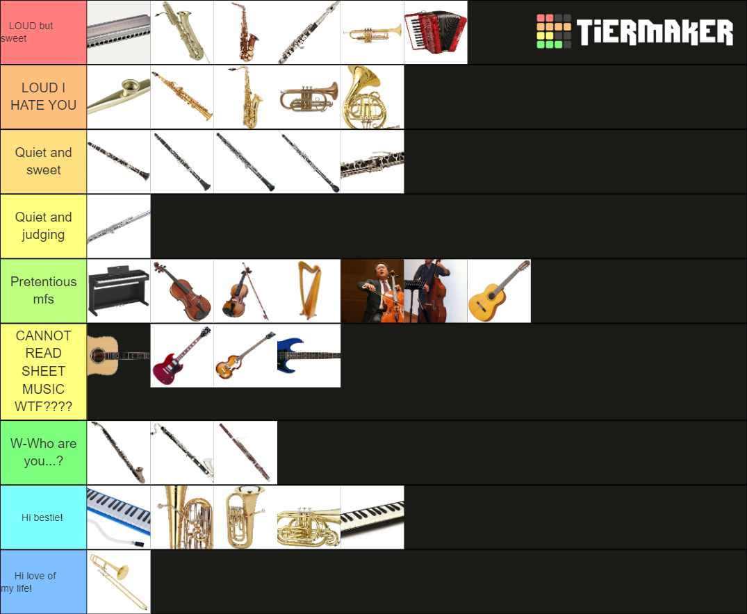 Instruments Tier List Rankings) TierMaker