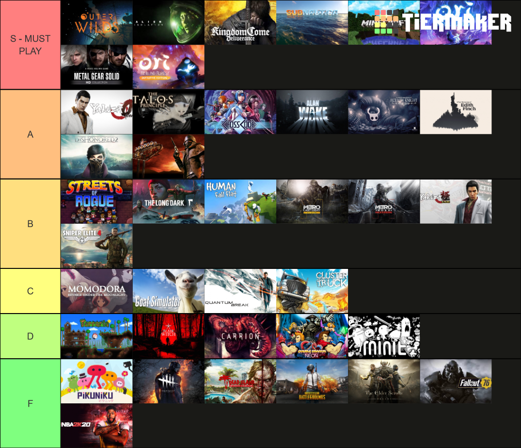 Xbox Game Pass Every Game Ranked Tier List Rankings