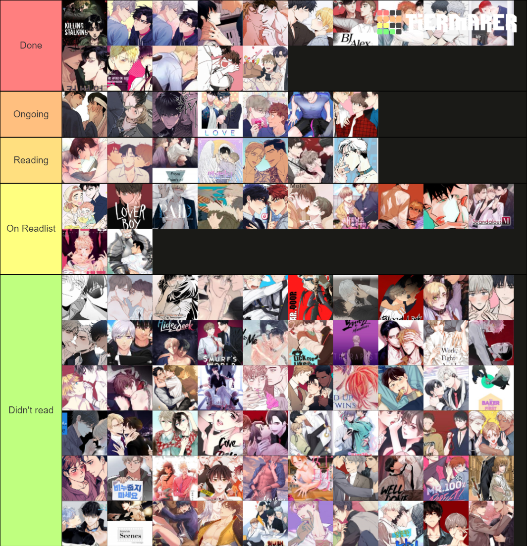 New Yaoi Manhwa Webtoon Tier List Community Rankings Tiermaker