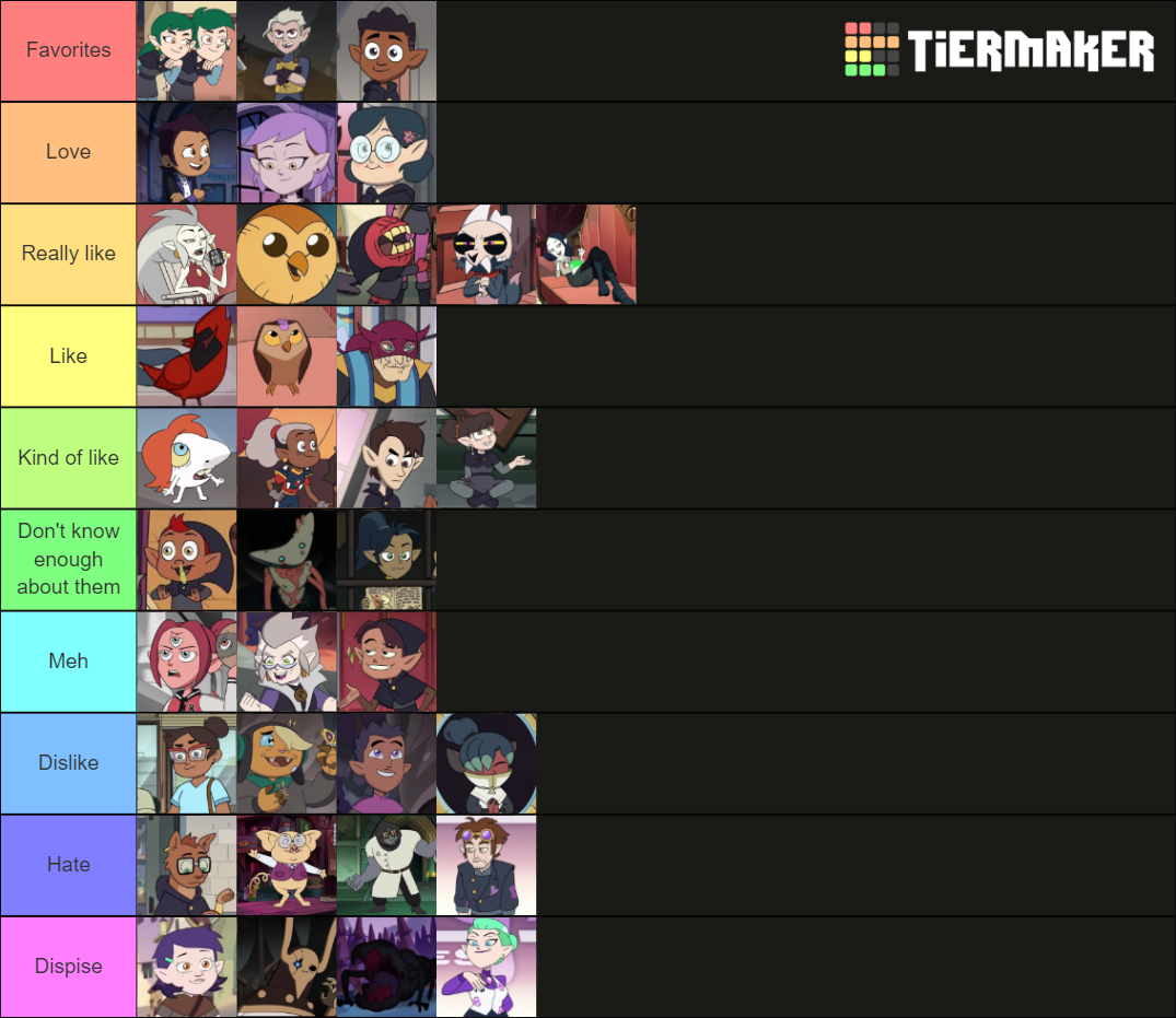 The Owl House character Tier List Rankings) TierMaker