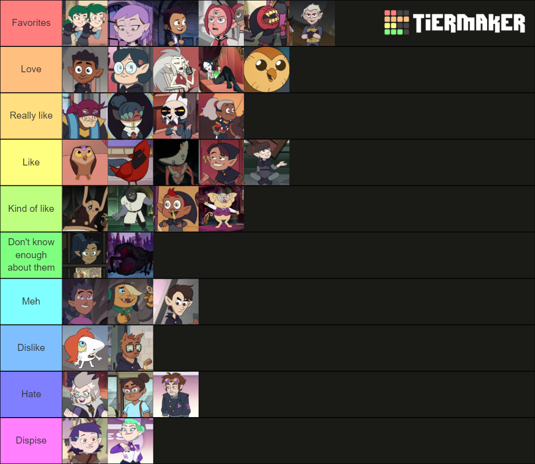 The Owl House character Tier List Rankings) TierMaker