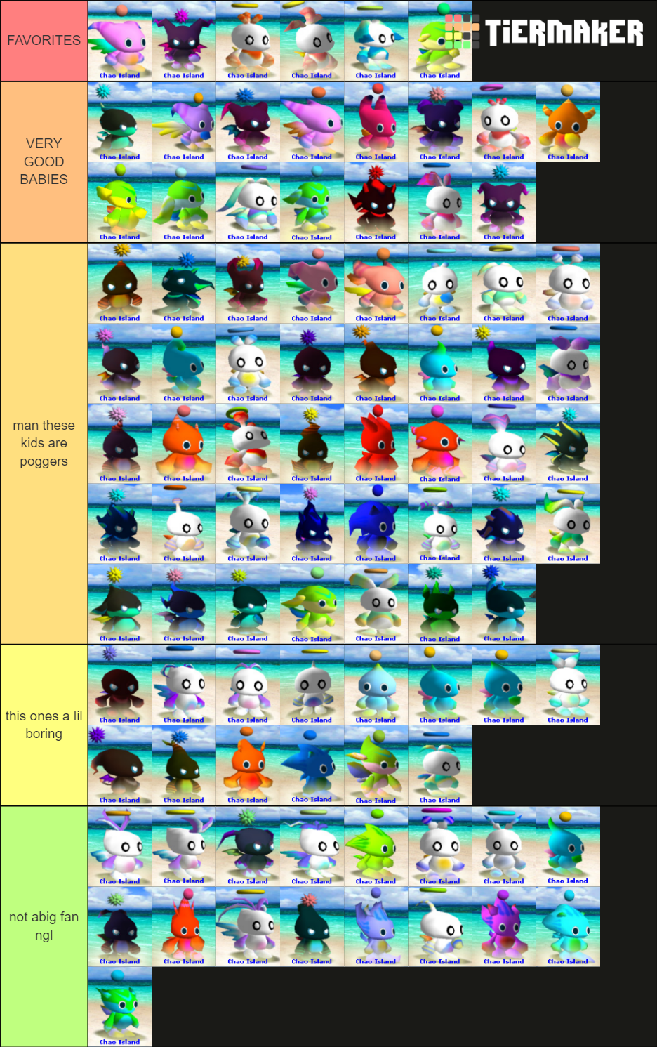 Chao Types First Second Evolution Only Tier List Comm vrogue.co