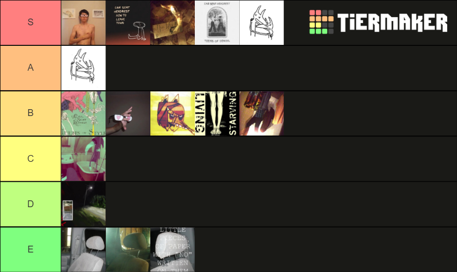 Car Seat Headrest Albums (updated) Tier List Rankings