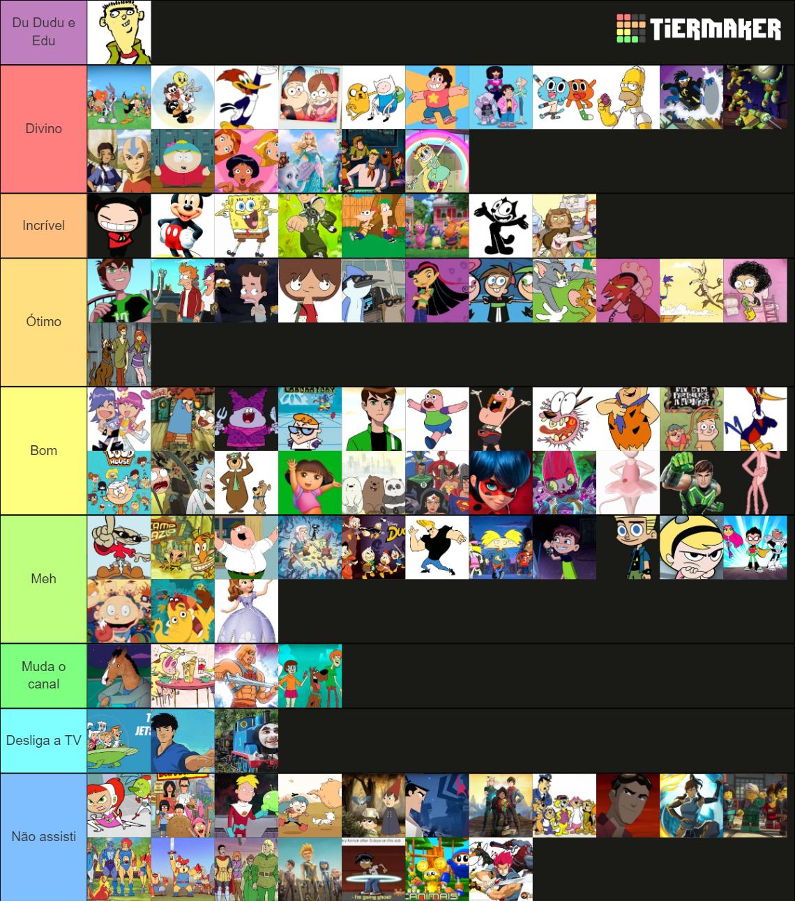 Desenhos Animados Tier List (Community Rankings) - TierMaker