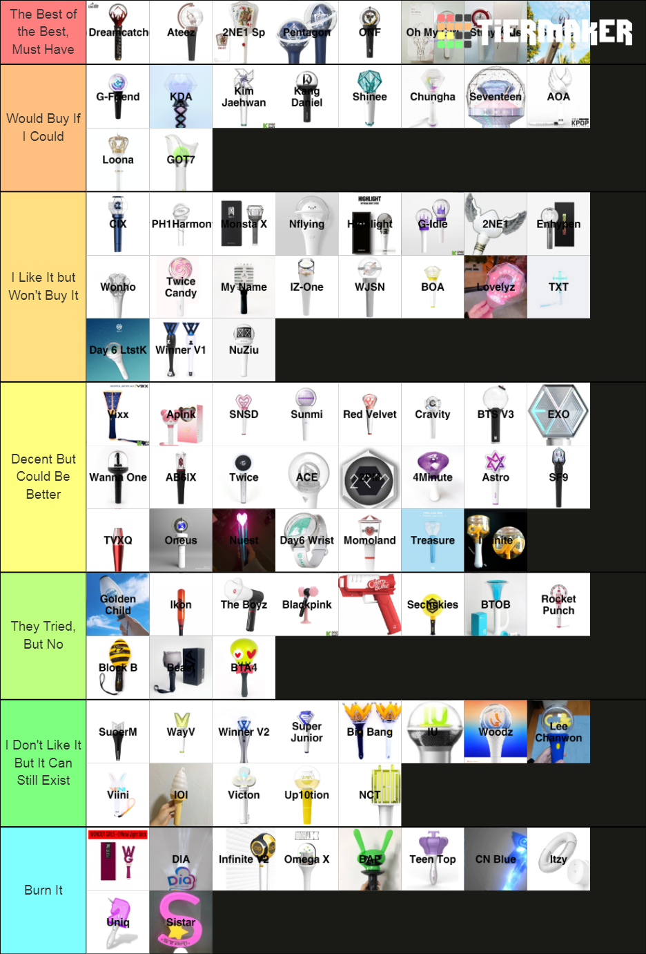 Kpop Lightstick Tier List (Community Rankings) - TierMaker