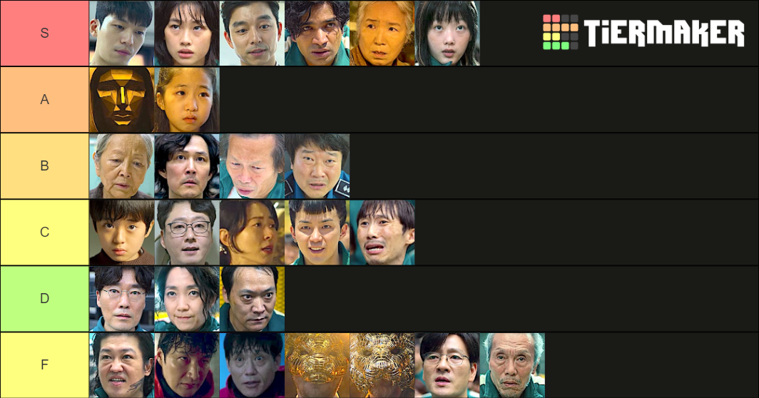 Squid Game Tier List (Community Rankings) - TierMaker