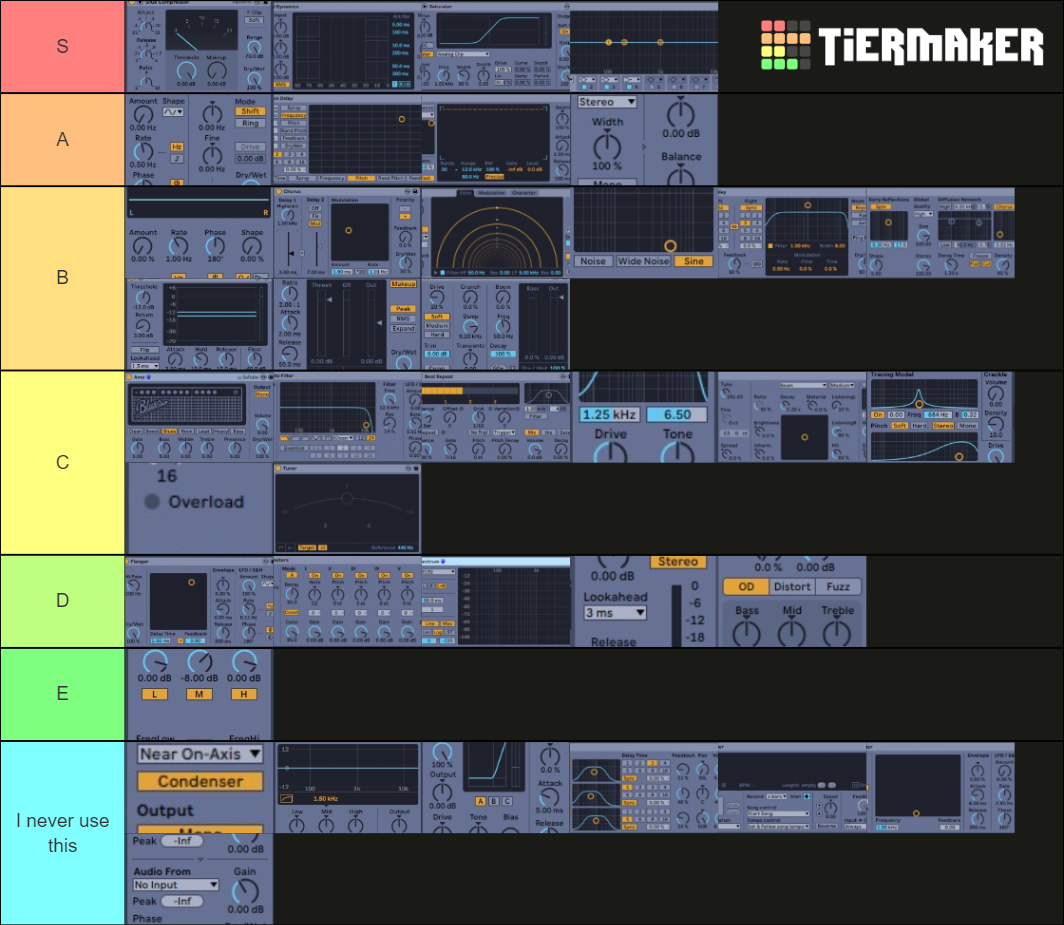 Ableton Audio Effect Tier List (Community Rankings) - TierMaker