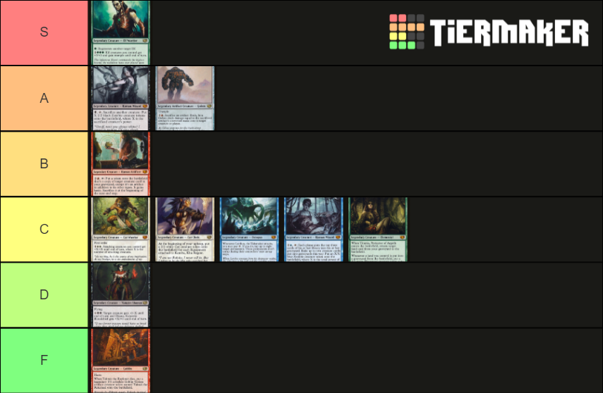 MTG 2014 Secondary Commanders Tier List Rankings) TierMaker