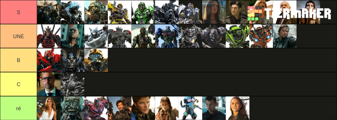 Transformers Movie Characters Tier List (Community Rankings) - TierMaker