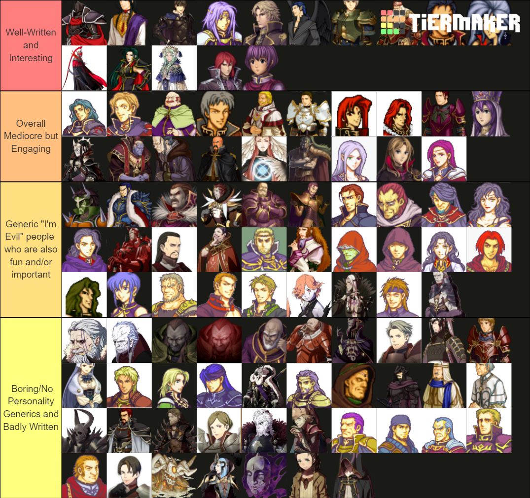 Rank The Fire Emblem Antagonists And Villains Tier List (Community ...