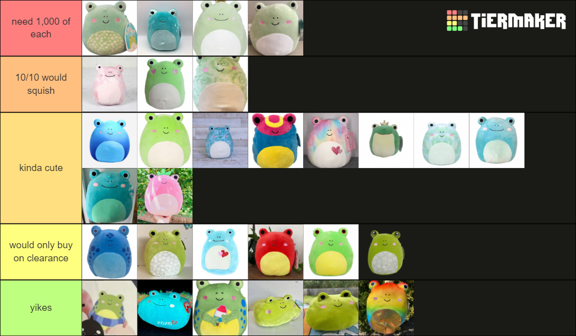 Squishmallow Frogs Tier List Rankings) TierMaker
