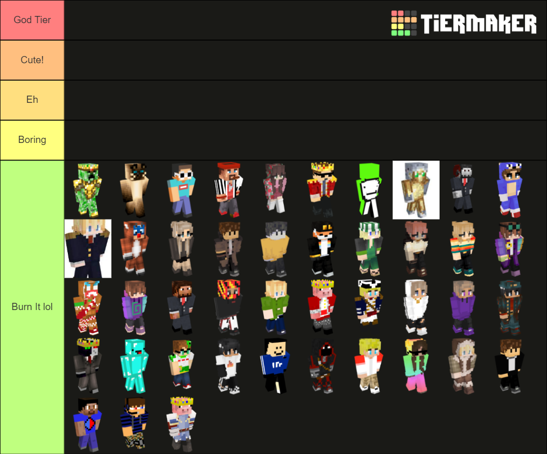 Dream SMP Skins Tier List (Community Rankings) - TierMaker