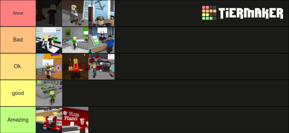 Welcome To Bloxburg Job Tier List (Community Rankings) - TierMaker