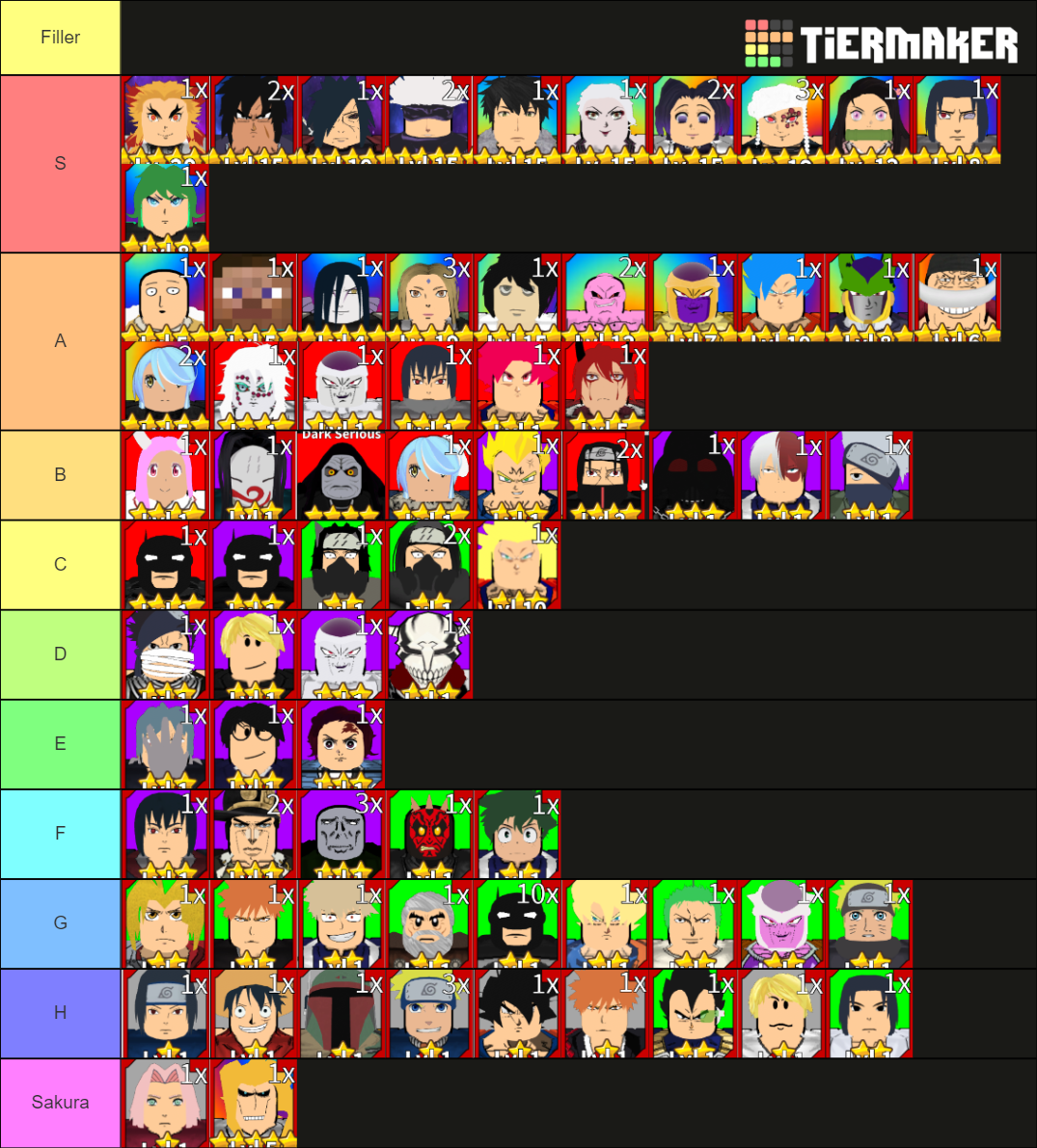 Anime Brawl : All Out Tier List (Community Rankings) - TierMaker